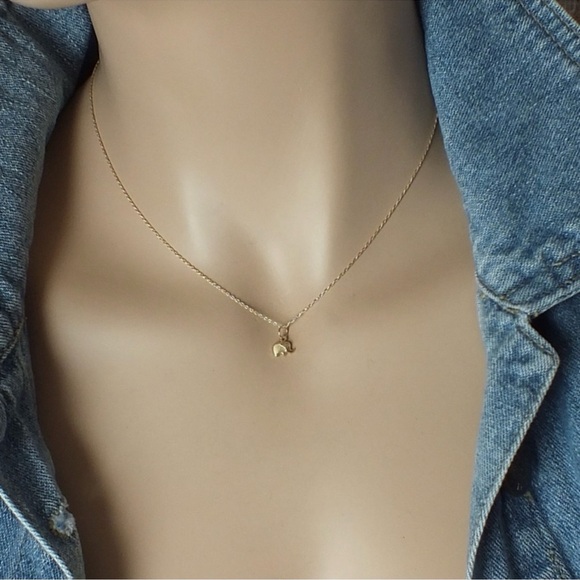 Handmade 14k Solid Gold Elephant Pedant and 14k Solid Gold 18inch chain. - Picture 7 of 8